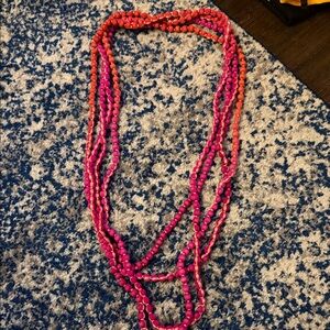 Roberta Roller Rabbit Vibrant Pink and Orange Necklace